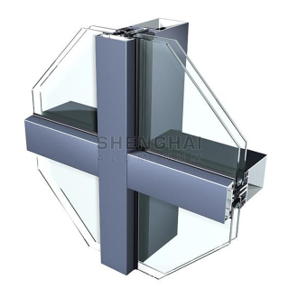 Glazed Aluminum Curtain Wall Profile