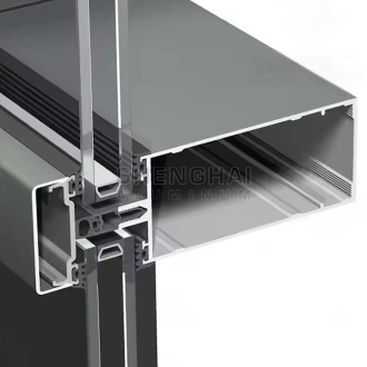 Profil glazed aluminium curtain wall