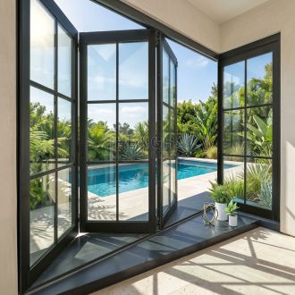 Aluminum heavy duty folding door 120 series