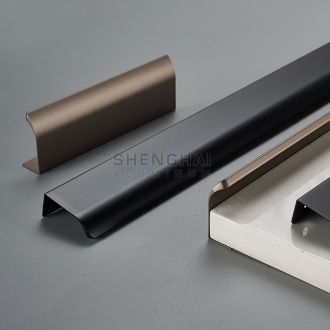 Aluminum C Shape Hidden Handles Profile For Kitchen Cabinet