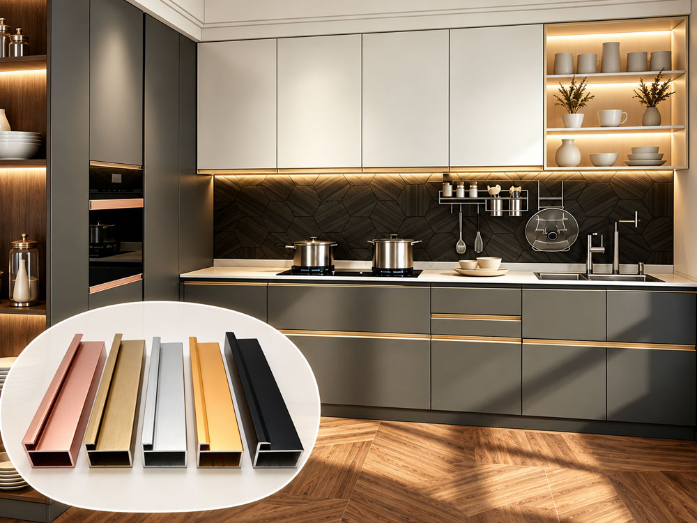 Aluminum kitchen cabinet profile