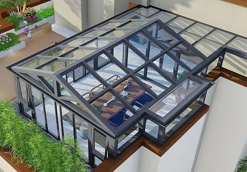 Aluminum sun room for courtyard