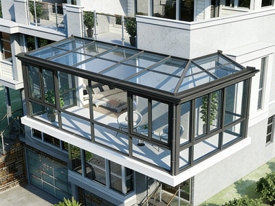 Aluminum sunroom for balcony