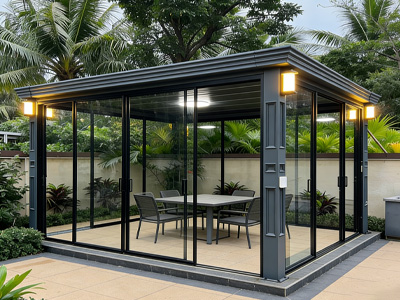 Aluminum sunroom for garden