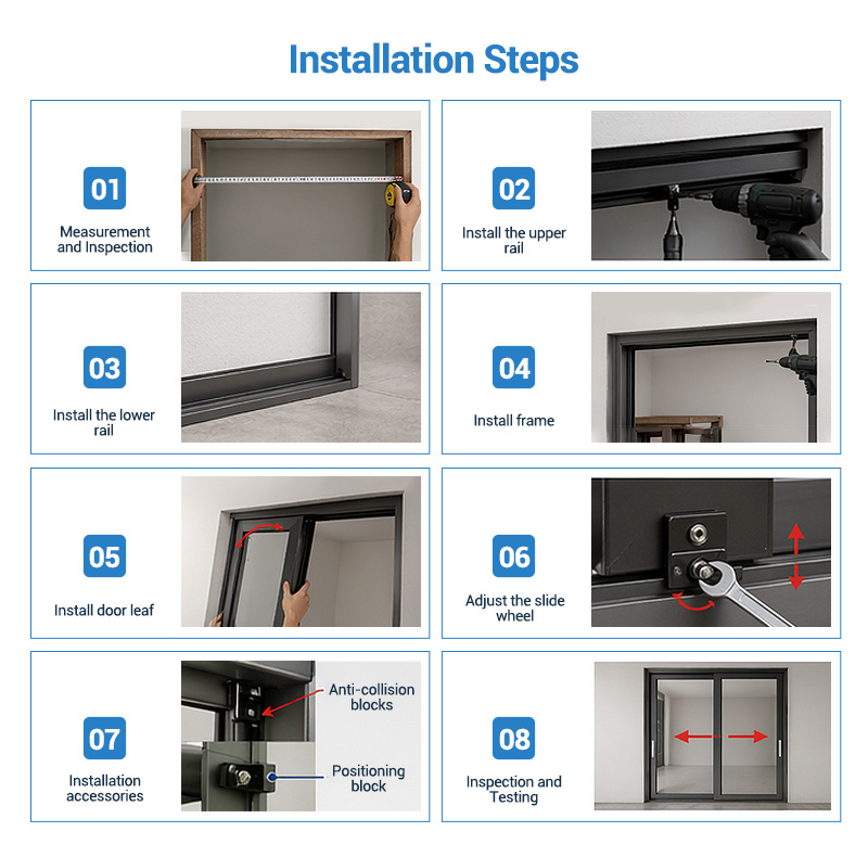 Installation aluminum sliding door step