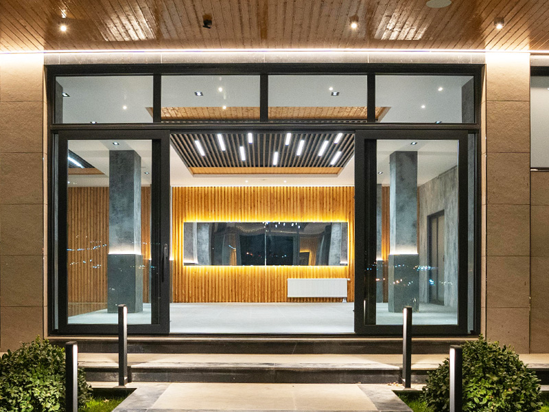 Outdoor aluminium door for hotels
