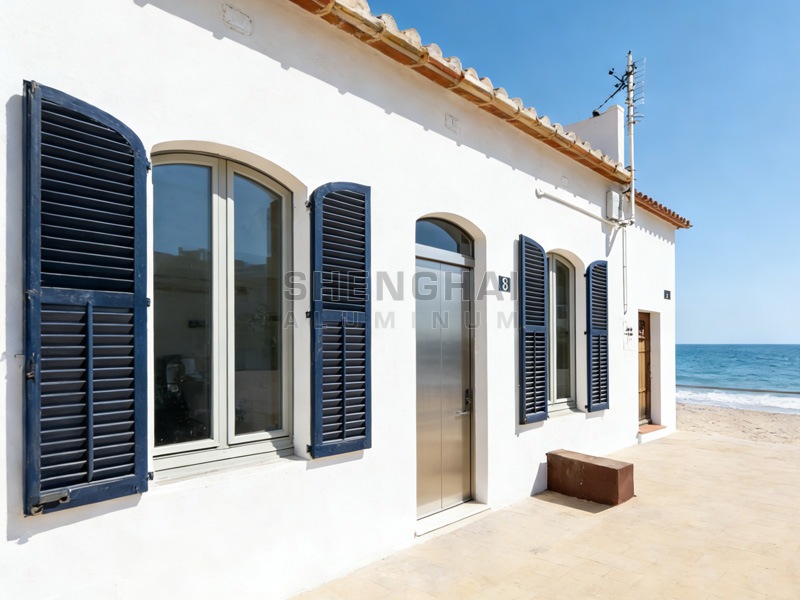 Stainless steel window for beach house