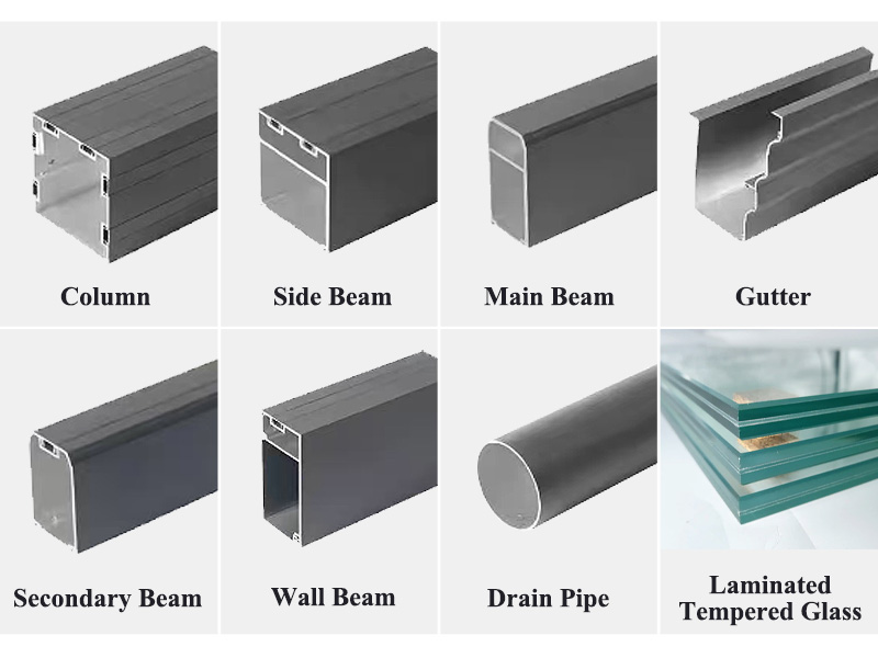 Sunroom aluminum frame