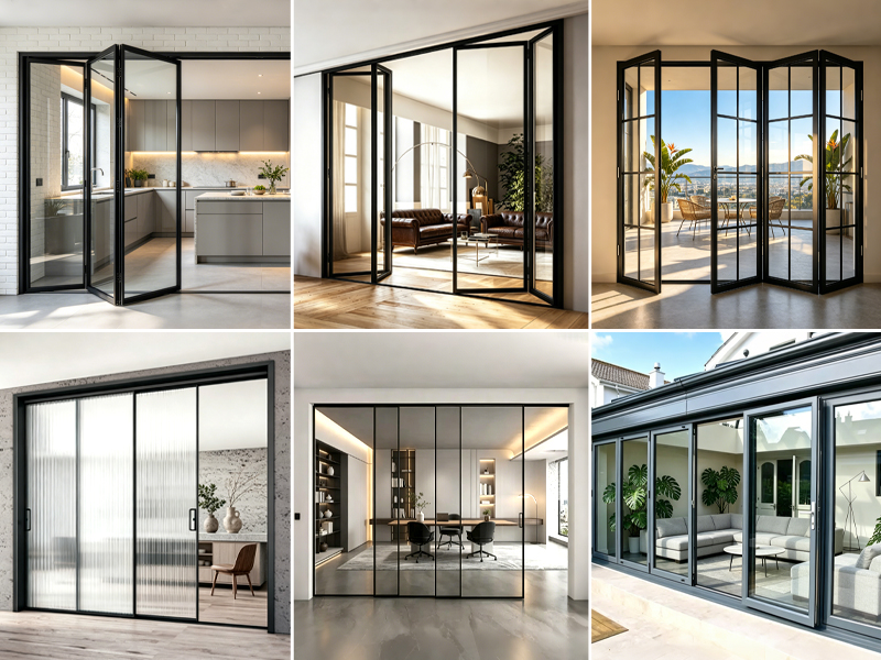 Aluminum sliding folding door application